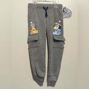 Kids Gray Bluey Cargo Jogger Pants NWT